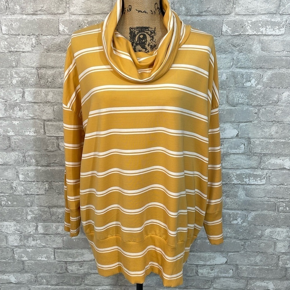 Garnet Hill Yellow Striped Cowneck